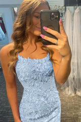 Lace Detail Bodycon Homecoming Dress with Corset-Style Back