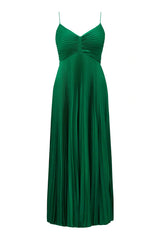 Stylish A Line Halter Neck Green Long Party Dress with Keyhole
