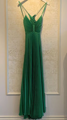 Stylish A Line Halter Neck Green Long Party Dress with Keyhole