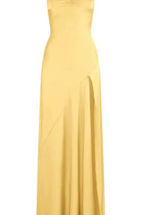 Trendy Sheath Spaghetti Straps Red Long Party Dress with Split Front