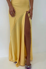 Trendy Sheath Spaghetti Straps Red Long Party Dress with Split Front