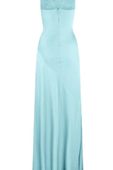 Trendy Sheath Spaghetti Straps Red Long Party Dress with Split Front