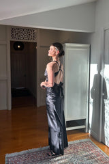 Chic Sheath Halter Neck Yellow Long Party Dress with Backless Bowknot