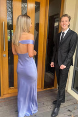 Stylish Mermaid Off the Shoulder Yellow Long Party Dress with Open Back