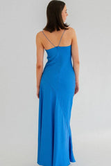 Trendy Sheath Spaghetti Straps Red Long Party Dress with Split Front