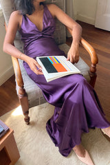 Chic Sheath Halter Neck Yellow Long Party Dress with Backless Bowknot