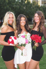 Chic A Line Spaghetti Straps White Short Homecoming Dress with Ruched