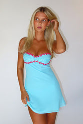 Trendy A Line Spaghetti Straps Light Blue Short Homecoming Dress with Sequins