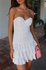 Dreamy Lace Sweetheart Mini Homecoming Dress with Ruffle Skirt