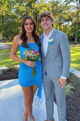 Elegant Ruched Strapless Chiffon Homecoming Dress with Asymmetrical Detail