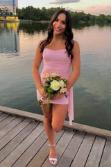 Elegant Ruched Strapless Chiffon Homecoming Dress with Asymmetrical Detail