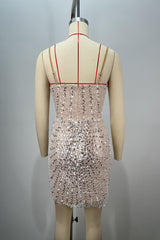 Glittering Butterfly Rhinestone Bodycon Homecoming Dress with Cutout Sides