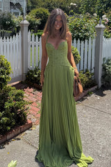 Gorgeous A Line Halter Neck Green Lace Corset Prom Dress with Ruffles