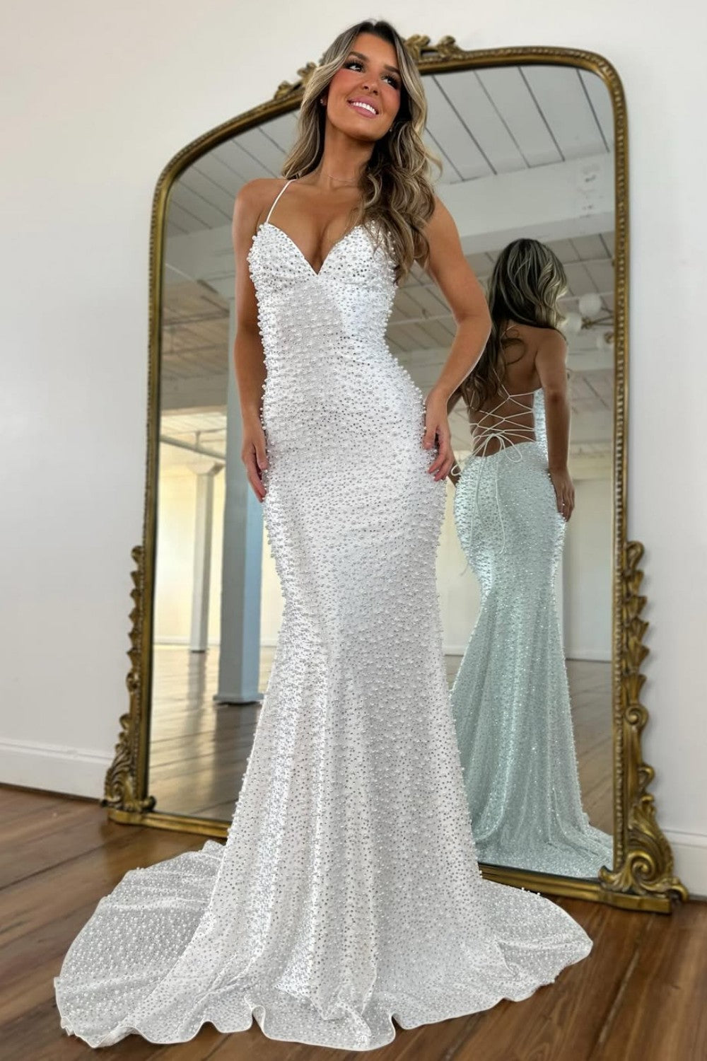 sequin lace up mermaid formal dress Tatum Sequin Lace-Up Mermaid Dress