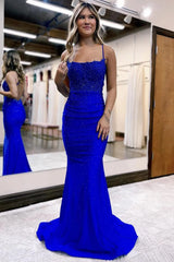 Styish Mermaid Spaghetti Straps Dark Green Long Prom Dress Cross Back with Beading