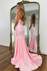 Sparkly Beaded Halter Neck Mermaid Prom Dress with Lace-Up Back