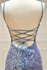 Stunning Sparkly Spaghetti Straps Sequin Homecoming Dress