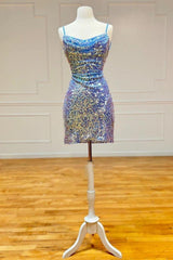 Stunning Sparkly Spaghetti Straps Sequin Homecoming Dress