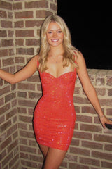 Sparkly Sweetheart Short Bodycon Homecoming Dress with Beading