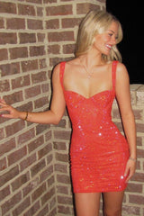 Sparkly Sweetheart Short Bodycon Homecoming Dress with Beading