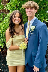 Stunning Off-the-Shoulder Ruched Bodycon Short Homecoming Dress