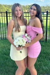 Stunning Off-the-Shoulder Ruched Bodycon Short Homecoming Dress