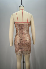 Stunning Strapless Rhinestone Corset Bodycon Homecoming Dress