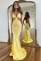 Stylish Mermaid Prom Dress with Glitter Finish Spaghetti Straps Keyhole Back and Beading