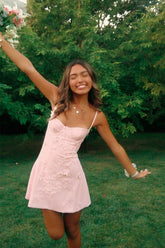 Soft Elegant Corset Mini Homecoming Dress with Floral Embroidery