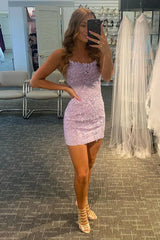 Lace Detail Bodycon Homecoming Dress with Corset-Style Back