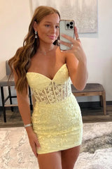 Adorable Sweetheart Lace-Up Homecoming Dress in Short Tight Fit