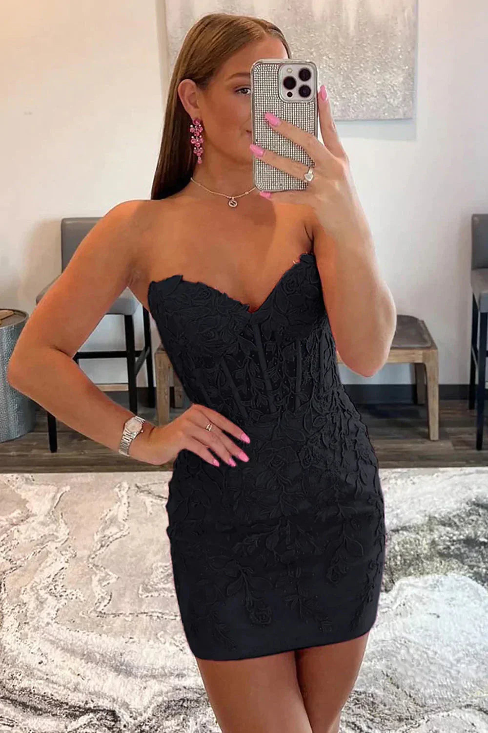 Furlla Woman Adorable Sweetheart Lace-Up Homecoming Dress in Short Tight Fit Furlla Official Furlla Woman Adorable Sweetheart Lace-Up Homecoming Dress in Short Tight Fit Furlla Official