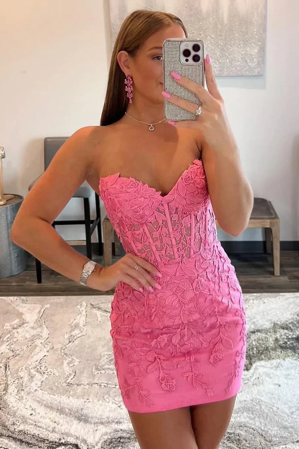 Adorable Sweetheart Lace-Up Homecoming Dress in Short Tight Fit
