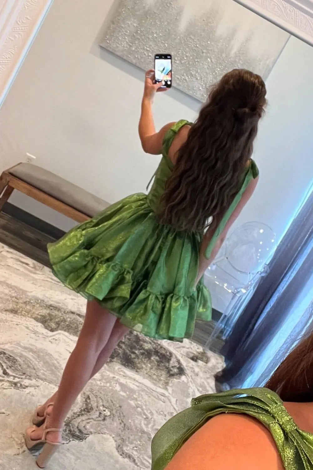 Furlla Women Charming A-Line Organza Mini Dress with Ribbon Straps Barbie Inspired Homecoming Dress Furlla Official Furlla Women Charming A-Line Organza Mini Dress with Ribbon Straps Barbie Inspired Homecoming Dress Furlla Official