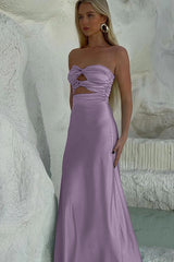 Stylish Sheath Sweetheart Blue Long Party Dress with Keyhole