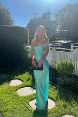 Stylish Mermaid Off the Shoulder Yellow Long Party Dress with Open Back