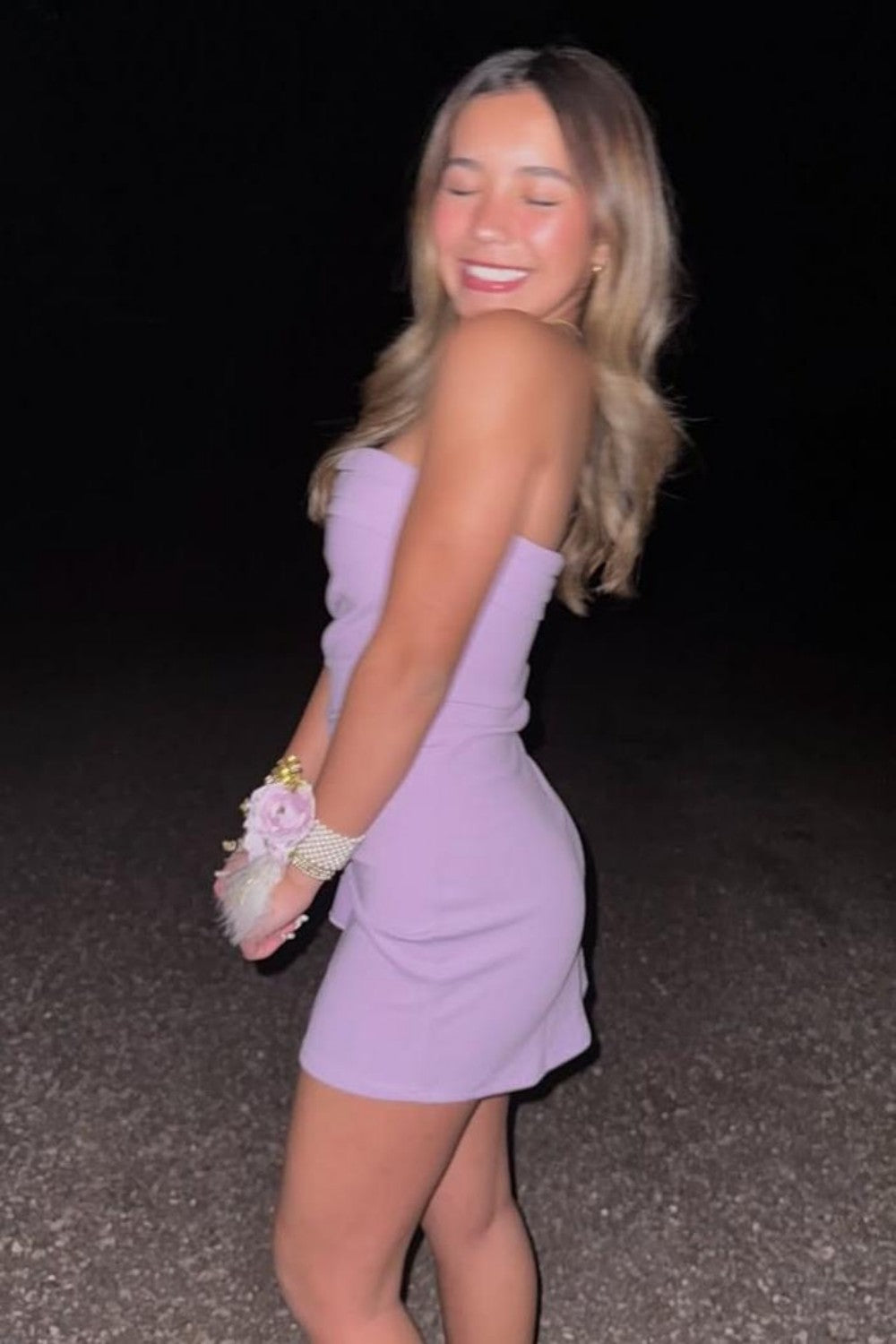 Chic Strapless Ruched Asymmetrical Hem Short Homecoming Dress