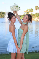 Pretty Sheath Strapless Light Pink Short Homecoming Dress with Embroidery Sequins