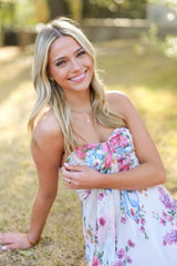 Cute A Line Sweetheart Lilac Floral Printed Short Homecoming Dress with Ruffles