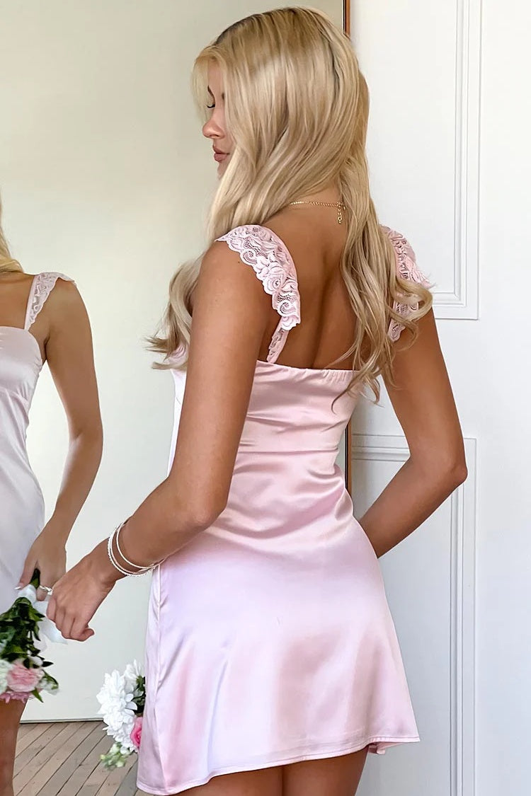 Pretty A Line Sweetheart Pink Short Homecoming Dress with Lace