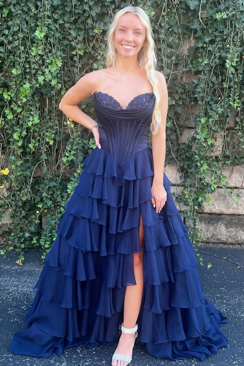 Furlla Woman Pretty Sweetheart A-Line Satin Top Long Layered Chiffon Prom Dress with Slit Furlla Official Furlla Woman Pretty Sweetheart A-Line Satin Top Long Layered Chiffon Prom Dress with Slit Furlla Official