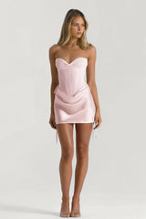 Cute Sweetheart Satin Homecoming Dress with Corset Bodice and Mini Skirt