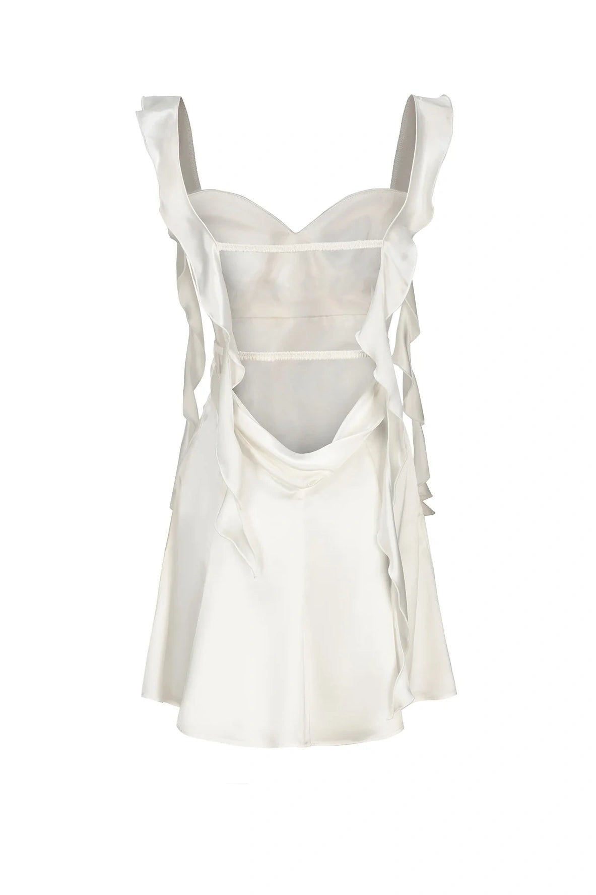 Blush Pink Ruffle Strap Mini Homecoming Dress with Side Cutouts