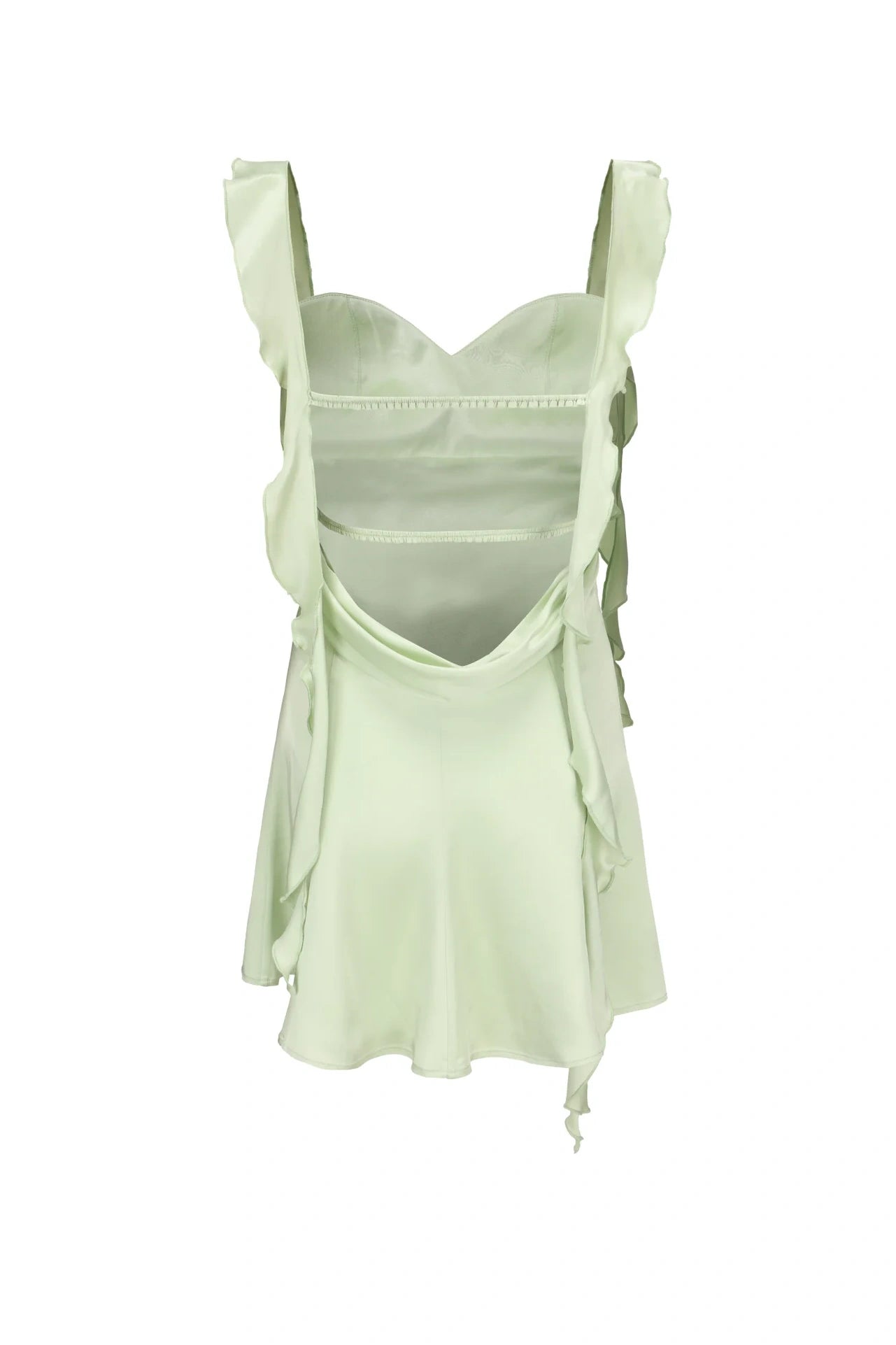 Blush Pink Ruffle Strap Mini Homecoming Dress with Side Cutouts