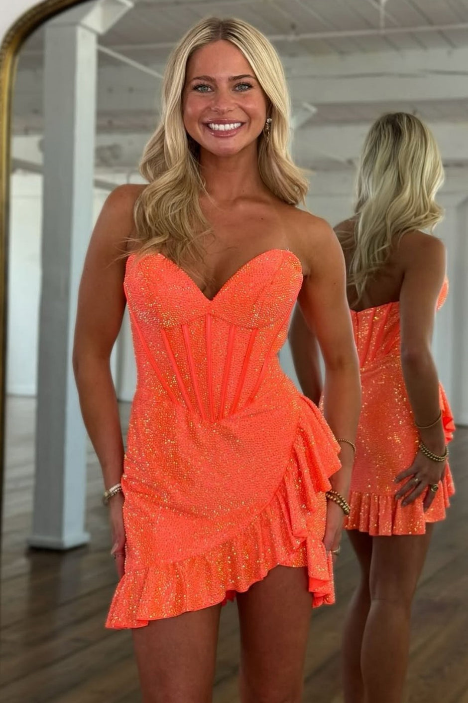 homecoming dress shops in tallahassee fl Berylove Women Red Corset Homecoming Dress Beaded Spaghetti Straps Bodycon Cocktail Dress, Red / US16