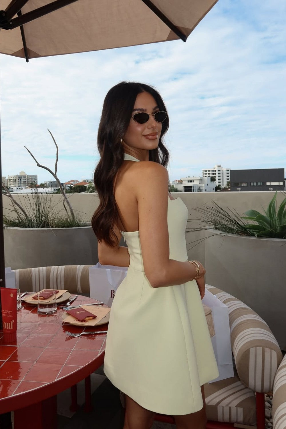 Light Yellow Square Neck A-Line Mini Homecoming Party Dress