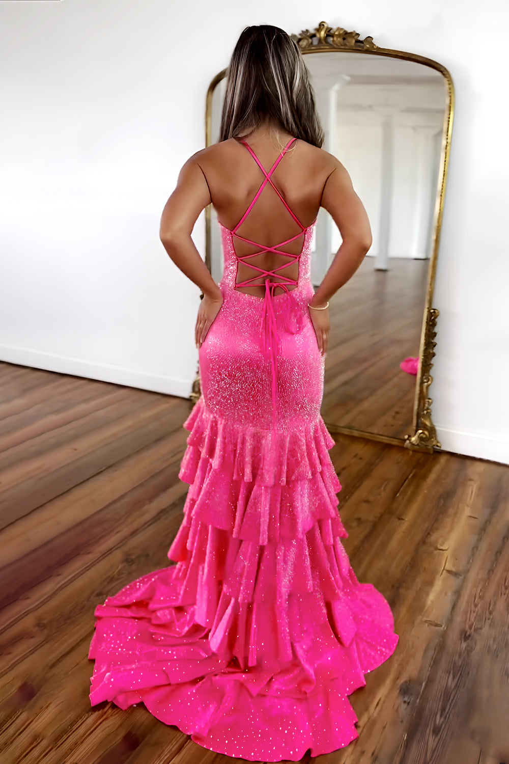 Furlla Women Luxurious Black Beaded Mermaid Prom Dress with Lace Up Corset and Thigh Slit Furlla Official Furlla Women Luxurious Black Beaded Mermaid Prom Dress with Lace Up Corset and Thigh Slit Furlla Official