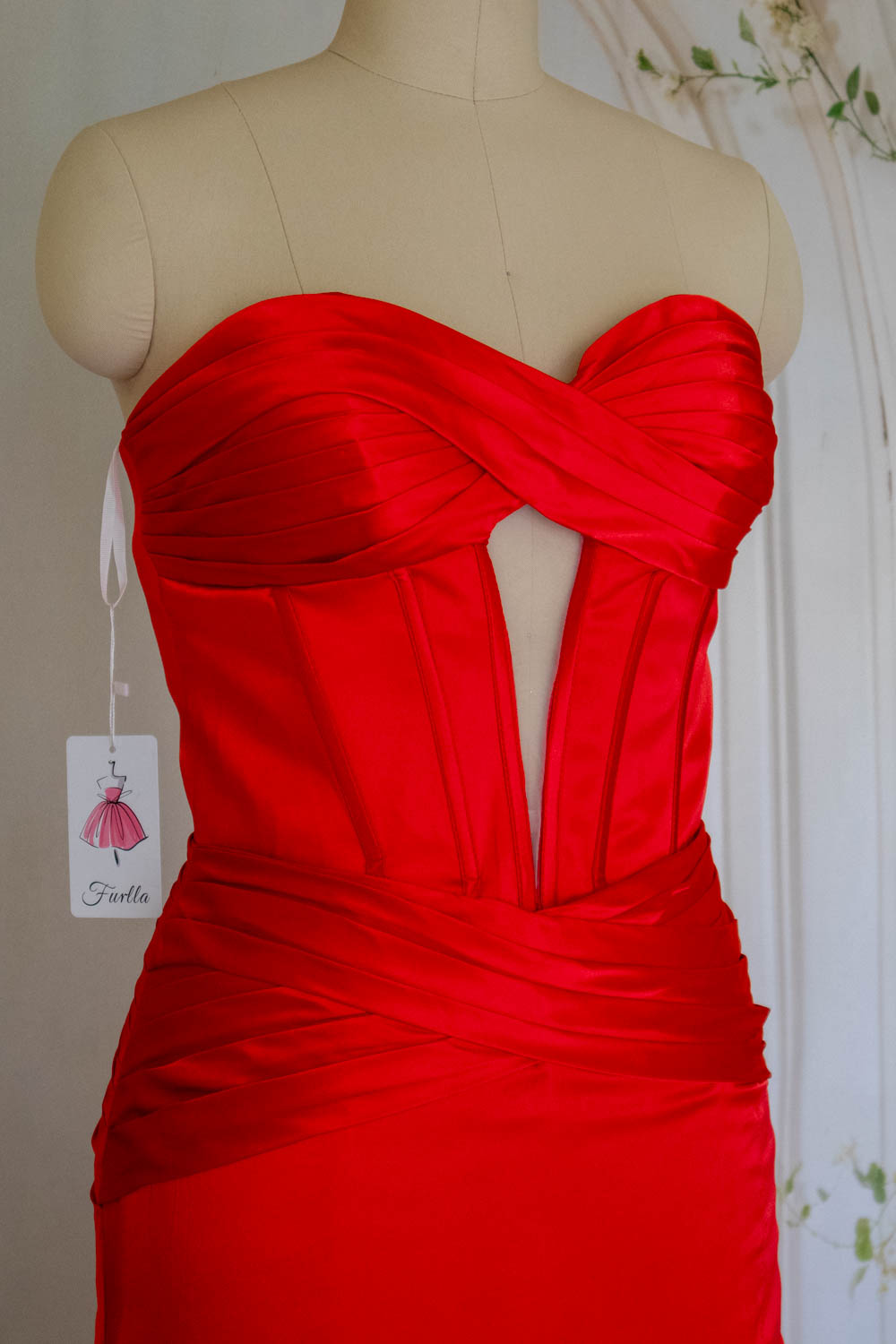 Mermaid Sweetheart Red Long Prom Dress with Split Front