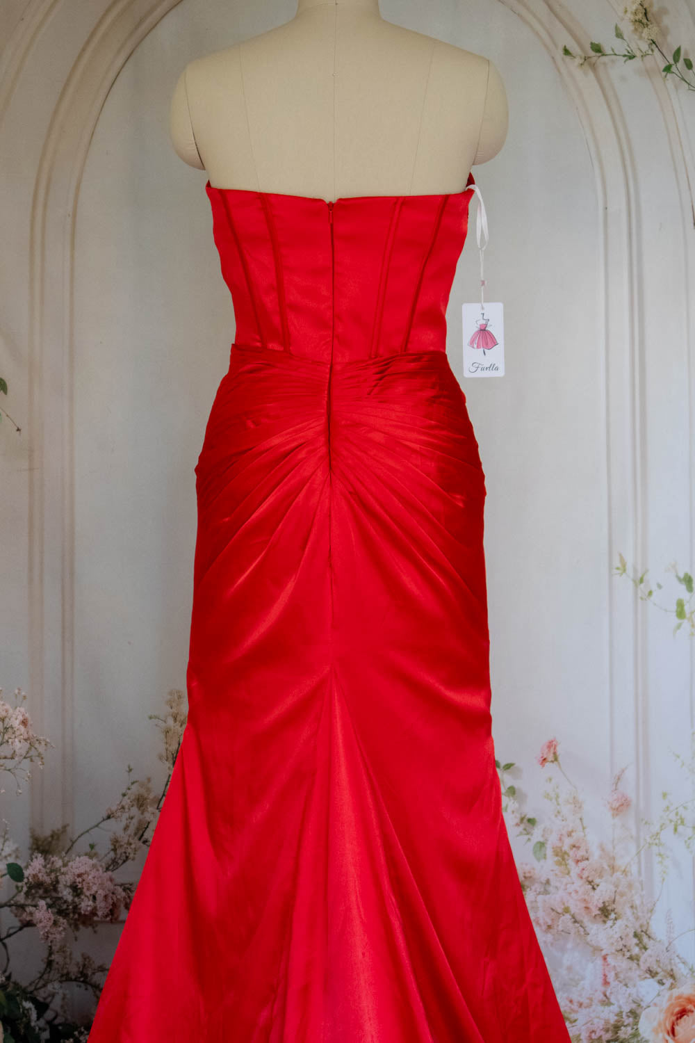 Mermaid Sweetheart Red Long Prom Dress with Split Front