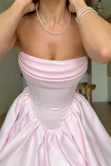 Princess-Inspired Pink Homecoming Dress with Bubble A-Line Skirt
